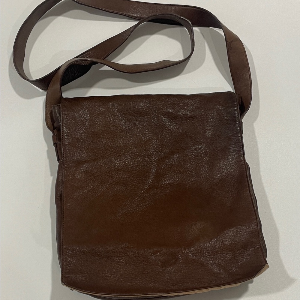 Leather Shoulder Bag Brown Leather Bag Messenger Garnet Hill Magnetic closure